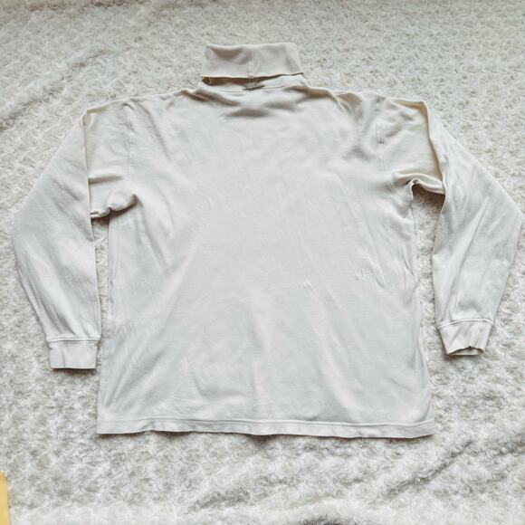 TALBOTS Womens Ivory Cotton Layering Classic Turtleneck Sz Medium - Picture 8 of 8